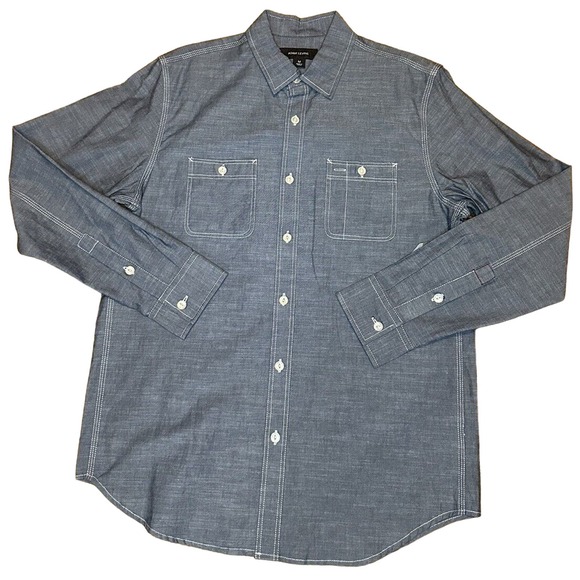 Adam Levine Men’s Long Sleeves Button Up Shirt Size M Gray - Picture 1 of 6